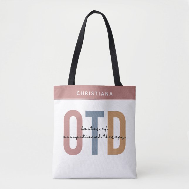 Personalized OTD Doctor of Occupational Therapy Tote Bag (Front)