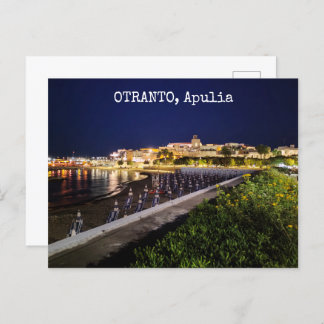 Personalized Otranto by night, Apulia, Italy, Postcard