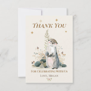 Personalized Otter Thank You Note Card