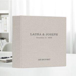 Personalized Our Adventures Fabric Wedding Album Binder