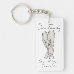 Personalized Our Family of 4 Keychain