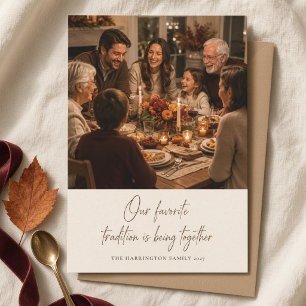 Personalized Our Favourite Tradition Thanksgiving Holiday Card