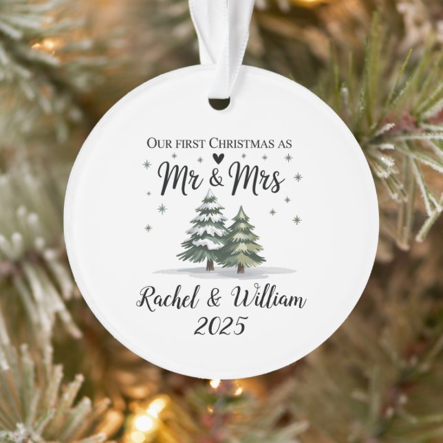 Personalized Our First Christmas as Couple 2025 Ornament (Tree)