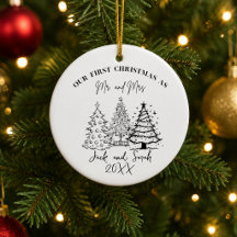 Personalized Our First Christmas as Mr. and Mrs.