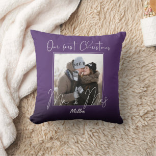 Personalized Our First Christmas as Mr. and Mrs. Throw Pillow