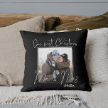 Personalized Our First Christmas as MR And MRS Throw Pillow<br><div class="desc">Personalized Our First Christmas as MR and MRS Throw Pillow . Celebrate your first Christmas as MR & MRS with this Home Decor Product. This throw pillow can be customized by changing the image and the name. Celebrate your first holiday season as newlyweds with this charming "Our First Christmas as...</div>