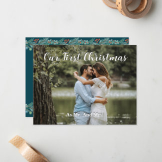 Personalized Our First Christmas Greeting Card