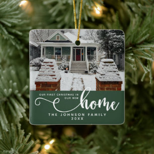Personalized Our First Christmas In Our New Home Ceramic Ornament
