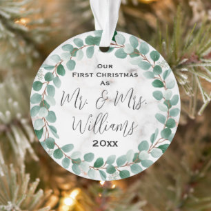 Personalized Our First Christmas Married Ornament