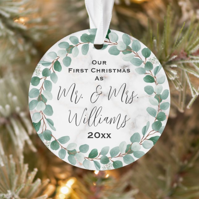 Personalized Our First Christmas Married Ornament (Tree)