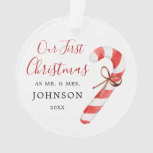 Personalized Our First Christmas Mr Mrs Ornament