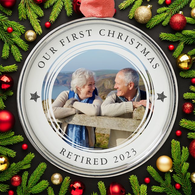 Personalized Our First Christmas Retired Photo Metal Ornament (Creator Uploaded)