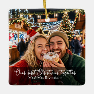 Personalized Our first Christmas together Ceramic Ornament