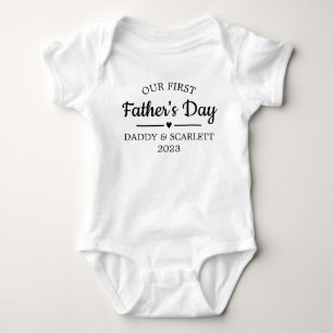 Personalized Our First Father's Day Baby Bodysuit