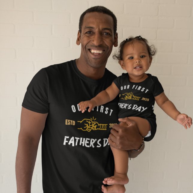 PERSONALIZED OUR FIRST FATHER'S DAY MATCHING T-Shirt (Creator Uploaded)