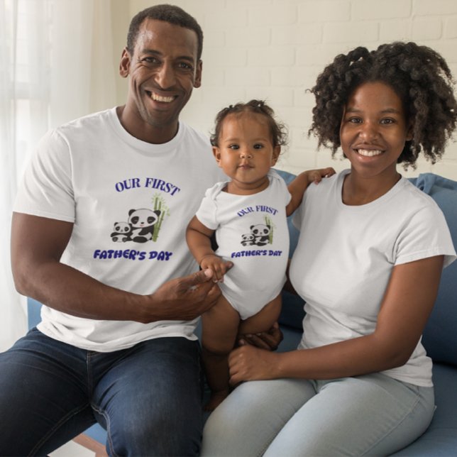 PERSONALIZED OUR FIRST FATHER'S DAY PANDA MATCHING T-Shirt (Creator Uploaded)