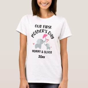 Personalized Our First Mother's Day Elephants 2022 T-Shirt