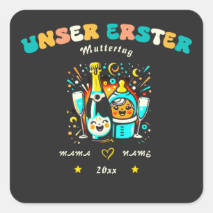 Personalized Our First Mother's Day Square Sticker