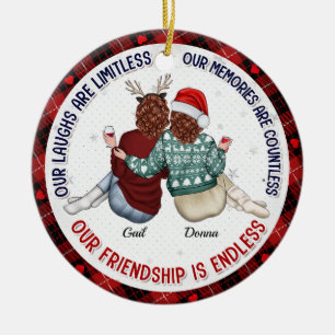 Personalized Our Laughs Are Limitless - Bestie  Ceramic Ornament