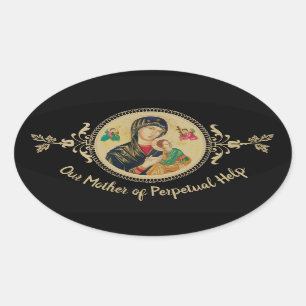 Personalized Our Mother of Perpetual Help Oval Sticker