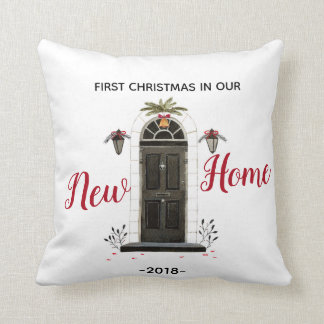 Personalized Our New Home Christmas Throw Pillow
