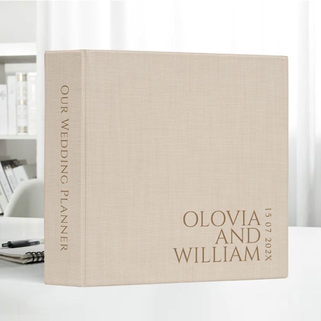 Personalized Our Wedding Planner Linen Fabric Binder (Creator Uploaded)