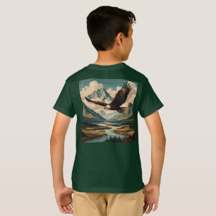 Personalized outdoorsman bald eagle mountain range T-Shirt