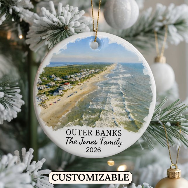 Personalized Outer Banks Ornament, North Carolina Ceramic Ornament (Creator Uploaded)