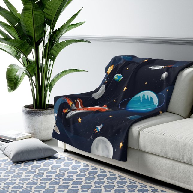 Personalized Outer Space Activity in the Galaxy Fleece Blanket (Creator Uploaded)