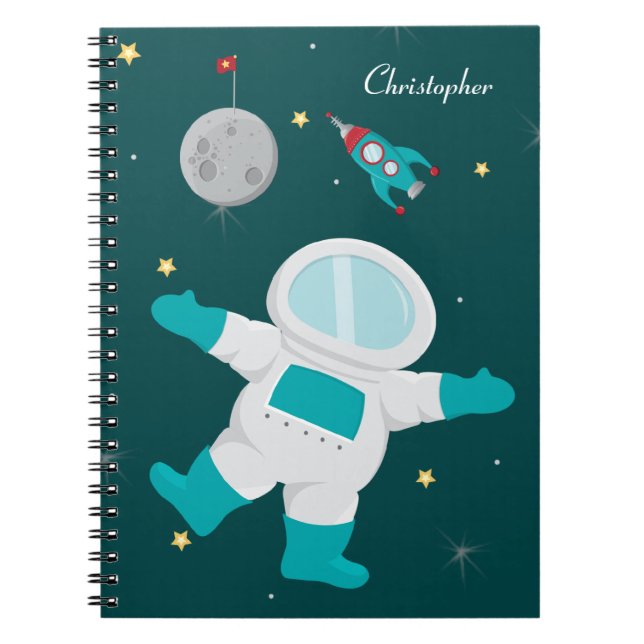 Personalized outer space astronaut notebook (Front)