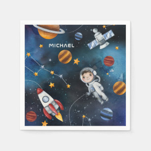 Personalized Outer Space Astronaut Shuttle Travel Napkin