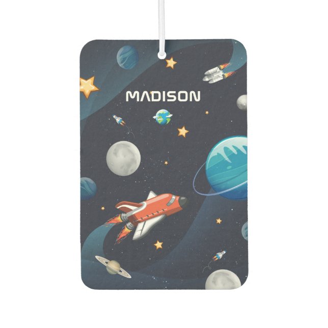 Personalized Outer Space Galaxy Pattern Air Freshener (Front)