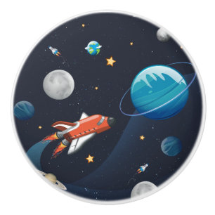 Personalized Outer Space Pattern  Ceramic Knob