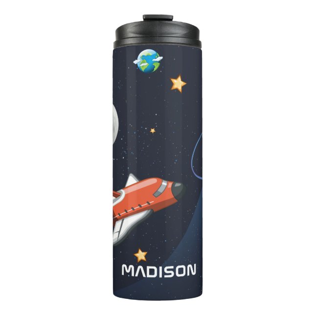 Personalized Outer Space Pattern Galaxy  Thermal Tumbler (Front)