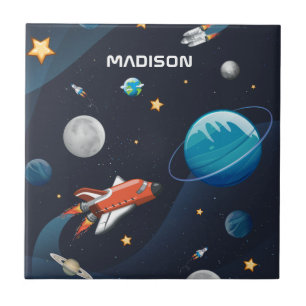 Personalized Outer Space Pattern Tile