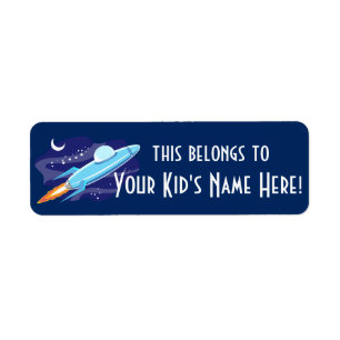 Personalized Outer Space Rocket Kids Boys School