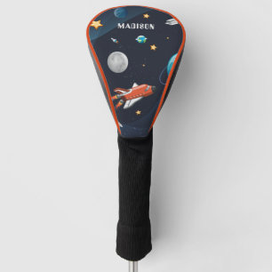 Personalized Outer Space Shuttle Travel Moon Stars Golf Head Cover