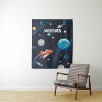 Personalized Outer Space Space Shuttle Kids Room