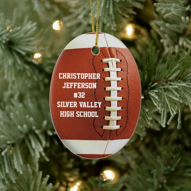 Personalized Oval Football Sports Ornament (Tree)