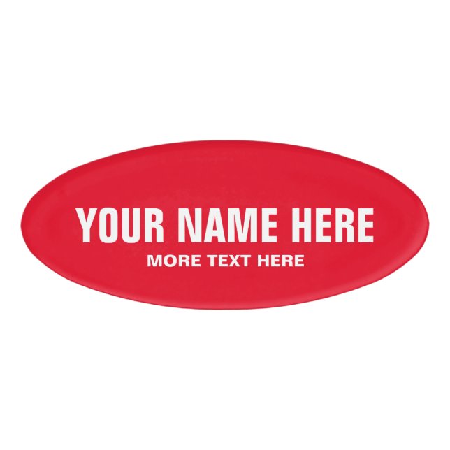 Personalized oval magnetic name tags template (Front)