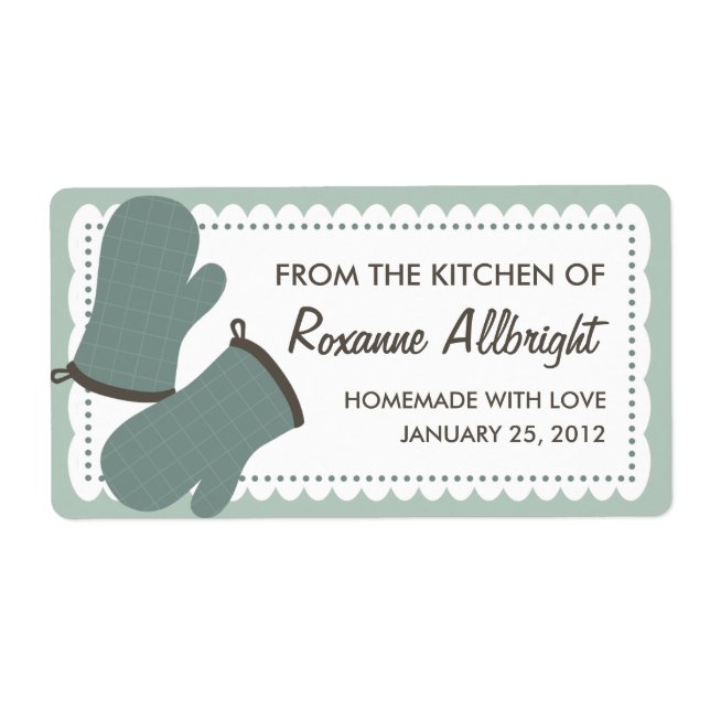 Personalized Oven Mitts Canning Label (Front)