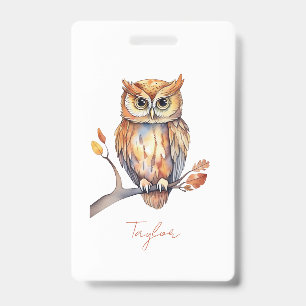 Personalized Owl Badge