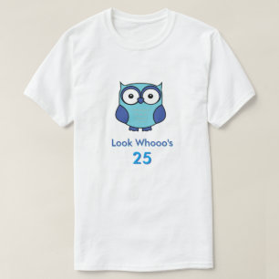 Personalized Owl Birthday Blue T-Shirt