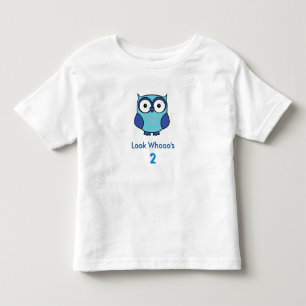 Personalized Owl Birthday Blue Toddler T-shirt