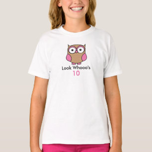 Personalized Owl Birthday Pink T-Shirt