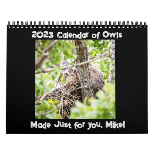 Personalized Owl Calendar