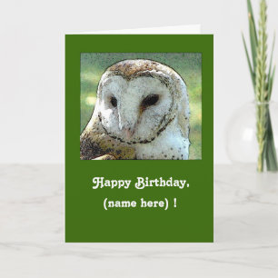 Personalized Owl Hooting Birthday Card