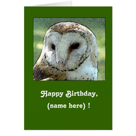 Personalized Owl Hooting Birthday Card