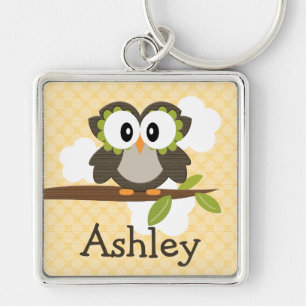 Personalized Owl Keychain Keyring