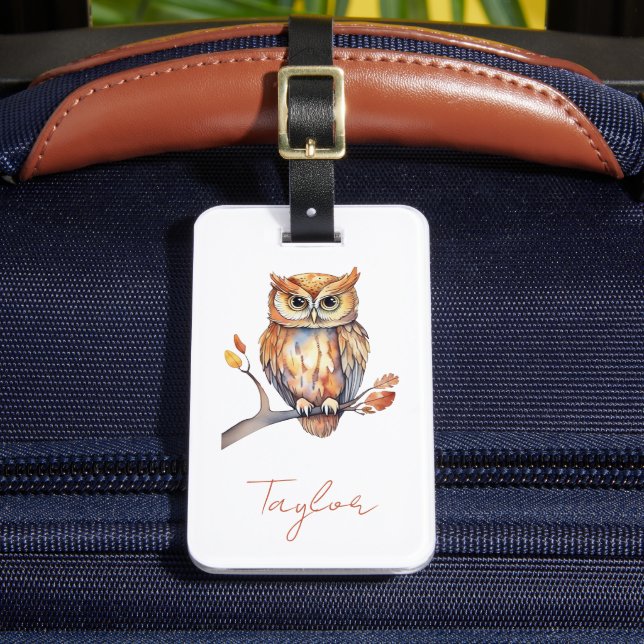 Personalized Owl Luggage Tag (Front Insitu 2)